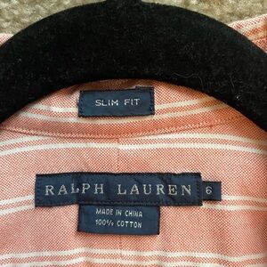 Ralph Lauren Coral and White Slim Fit Shirt